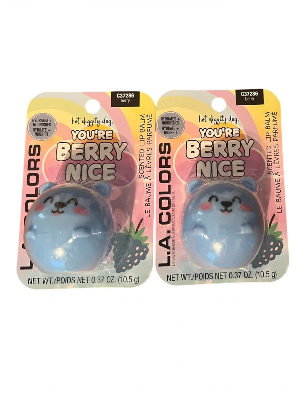 LA Colors Bundle You’re Berry Nice Lip Balm Set of 2 Berry Scented New Package